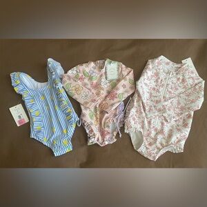 Baby Pink Floral One-Piece Swimsuits